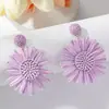 Brincos de Girassol Novos Tecidos de Ráfia Estilo Resort Boêmio Brincos de Flor Retro Europeus e Americanos Joias