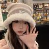 Lindo Gorro Peludo Rayado con Orejas de Gato para Niños Otoño e Invierno 2024 Muestra la Cara Pequeña Versátil Cálido Protección para las Orejas Gorro de Lana