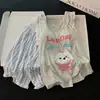 2026 Ropa de Casa de Costilla de Seda Fina Dibujo Animado West Highland Encaje Sin Mangas Chaleco con Almohadillas en el Pecho Conjunto de Pijama