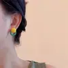 Pendientes de Resina con Bloques de Color, Diseño Minimalista Personalizado Estilo Coreano para Mujer, Pendientes de Aro Redondos Geométricos Elegantes y Lujosos