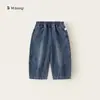 Youbao Huzhou Zhili Ropa Infantil Novedades Primavera y Otoño Jeans para Niñas Pantalones Cortos Simples para Niños Pantalones Versátiles para Niños