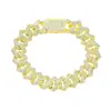 Pulsera de cadena cubana con forma de diamante de venta caliente en AliExpress, pulsera de hip hop europea y americana moderna, pulsera fresca