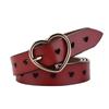 Cinturón de cuero nuevo para mujer, cinturón con hebilla de pasador, sencillo, estilo Joker, con diseño decorativo hueco, cinturón fino, venta al por mayor