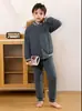 Uniforme Escolar Térmico Mágico para Niños Mayores, Tops Cálidos con Bloqueo de Temperatura para Otoño e Invierno, Pantalones Gruesos de Algodón, Chaqueta Interior de Algodón de Invierno para Niños