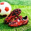 Primavera y Verano Nuevos Zapatos Deportivos para Niños Zapatos de Fútbol con Tacos Largos Zapatillas Bajas con Velcro Tacos para Niños