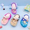 Conjunto Nuevo Genial Brillante Suela Gruesa Antideslizante Luminoso Zapatos de Cueva Oso Blanco y Negro de Dibujos Animados Moda Pantuflas Baotou