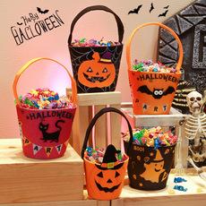 Bolsa de dulces de Halloween, bolsa de regalo no tejida con forma de araña, murciélago y calabaza, suministros para fiestas, bolsa de dulces de Halloween