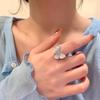 Gelo esmagado borboleta azul anel aberto ins estilo simples high-end luz anel de luxo super fada doce princesa estilo pulseira