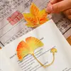 Marcador de Página Metálico Hoja de Arce, Marcador de Lectura Creativo con Forma Especial de Hoja de Ginkgo, Clip para Páginas de Libros, Marcador de Estudiante Exquisito y de Alta Gama