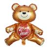 Globo de película de aluminio de oso de peluche sentado tridimensional grande para el Día de San Valentín, decoración de cumpleaños, muñeco de amor, globo de oso