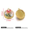 Acero Inoxidable Multi-Estilo Colgante Flor Goteo de Aceite Flor DIY Concha Flor Moda Colgante Vestido Pulsera Collar Accesorios