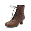 Novas botas Martin de outono e inverno, bico redondo, com cadarço, cano curto, botas femininas plus size, dropshipping de comércio exterior transfronteiriço 7745