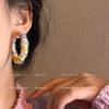 Pendientes de aro arcoíris ~ pendientes de aro de lana para otoño e invierno para mujer 2023 nuevo diseño de nicho popular pendientes de alta gama pendientes