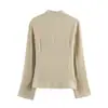 Chaqueta blazer de botones de color liso para mujer, estilo europeo y americano, primavera 2026 82988