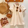 Vestido estilo academia para niña 2025 Verano Falda Polo estilo urbano para bebé niña Chaleco para niños Falda plisada