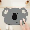 Alfombra de Piso de Baño de Barro de Diatomeas con Animales de Dibujos Animados, Alfombrilla Antideslizante Absorbente para Pies de Oso y Hipopótamo Lindos, Alfombra de Entrada de Baño