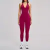 Conjunto de Fitness Deportivo al Aire Libre Europeo y Americano de Primavera, Conjunto de Yoga Ajustado de Tela Cepillada, Conjunto de Yoga con Cuello Halter Espalda Hermosa 4201