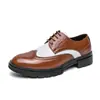 Sapatos Masculinos de Couro Tendência Baixo Corte Bico Fino Casuais Primavera e Outono Novos Britânicos Business Formais Color Blocking Cadarço Sapatos Masculinos