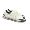Zapatos Casuales Cómodos de Estilo Veraniego, Bloques de Color Blanco y Negro Panda, Puntera Redonda, Con Cordones, Suela Gruesa para Mujer, Tenis de Suela Fina para Mujer