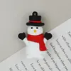 Llavero de Navidad Papá Noel Llavero de Resina Colgante Decoración de Árbol de Navidad de PVC Figura de Caja Sorpresa Mayoreo
