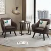 Elegante sofá individual, perfecto para relajación, asesoramiento psicológico, viviendas de alquiler económicas, apartamentos pequeños y espacios de ocio modernos; hecho de cuero y madera