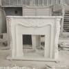 Lareira Francesa de Mármore Atacado Estilo Europeu e Chinês Escultura Pengjie Feita à Mão Lareira de Pedra de Mármore Branco Natural Pronta