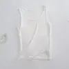 [Procesamiento Personalizado] Chaleco de Seda para Mujer, Chaleco Corto de Seda Sexy de Color Sólido, Camiseta sin Mangas de Seda con Cuello Redondo, Chaleco Base para Mujer