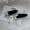 Pinza para el Cabello Original Mariposa del Tiempo Estilo Pequeña Fragancia Exquisita Concha de Mariposa de Cristal de Colores Borla Flor Pinza Lateral Pinza para el Flequillo