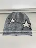 Gorro Holgado de Punto Estilo Estrella Calle Shibuya Estilo Japonés para Mujer, Otoño e Invierno Dulce Fresco Celebridad de Internet Versátil Gorro de Lana Pullover