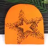 Chapéu de Tricô Jacquard Estrela de Cinco Pontas Americano Mais Vendido Transfronteiriço Casual Versátil Rua Outdoor Tendência À Prova de Frio Chapéu Frio para Casal