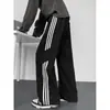 Pantalones de estilo americano con patrón de escamas de dragón en bloques de color para hombre, pantalones deportivos casuales de pierna recta para otoño, pantalones holgados de pierna ancha, modernos y elegantes