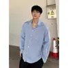 Camisa de manga larga a rayas de color liso en bloques para hombre y mujer, estilo americano, simple, para primavera y otoño, chaqueta camisa versátil de corte holgado de alta gama