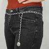 Corrente de cintura feminina saia decorativa estilo Chanel corrente de metal desgaste preto PU tecido à mão personalidade geométrica retro corrente de cintura