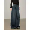 Jeans retro americanos desgastados para mujer, primavera y otoño 2026, talla grande, elegantes, pierna recta holgada, pantalones de pierna ancha adelgazantes