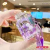 Llavero de Elefante Morado de Cristal con Cuentas de Burbujas de Arena Movediza Colgante Exquisito para Coche Bolso Regalo Pequeño