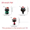Gato Negro Lindo de Navidad 2D Acrílico Llavero para Coche Colgante Accesorios de Decoración Festiva