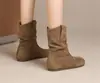 Botas Martin de estilo Birkenstock de moda retro que aumentan la altura para mujer, nueva colección otoño/invierno 2026, color marrón, forradas de felpa, botas cortas de algodón para mujeres petite