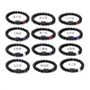 Pulseiras Elásticas de Doze Constelações Mais Vendidas Transfronteiriças para Homens e Mulheres, Pulseiras de Contas Coloridas Misturadas de Pedra Olho de Tigre Ágata Atacado