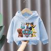 Traje Nuevo para Niños Primavera y Otoño Estilo Occidental Woof Team Top Sudadera con Capucha para Niños Grandes Conjunto de Dos Piezas