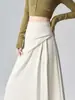 Falda de Traje 2026 Nuevo Estilo Irregular de Cintura Alta Elegante Versátil Longitud Media Línea A Falda Media Paraguas Otoño A10245