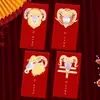 2027 Año del Cordero Sobre Rojo Estilo Nuevo Creativo 3D Deslumbrante Dibujos Animados Animal del Zodiaco Tridimensional Sobre Lishi Festival de Primavera Año Nuevo Bolsa de Sobre Rojo