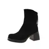 Nuevas Botas de Tacón Alto Otoño/Invierno Desmontables de Suela Gruesa Estilo Retro Uso Bidireccional 2026 Botas Botas de Caña Alta Acumuladas Largas/Cortas Gruesas