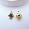 Colar com Pingente Rombo Vazado Conexão Nuvem Zircônia Microincrustada Preserva Cor Banhado a Ouro Coroa de Cabelo Franja Acessórios para Joias DIY