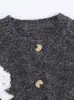 Venta al por mayor transfronteriza Verano 2025 Nuevo estilo europeo y americano para mujer Cardigan de punto con botones estilo falda corta