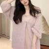 Cárdigan de manga larga con protector solar para mujer, abrigo fino con cordones de verano, suave, suelto, de punto de longitud media, para principios de otoño, 2024