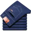 Jeans Masculino Stretch Primavera e Verão, Corte Reto, Solto, Casual, Tamanho Grande, Calça de Trabalho Masculina para Negócios, Alta Elasticidade