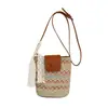 Bolsa Cruzada Tejida de Moda Verano 2026 Transfronteriza con Rayas Arcoíris y Diseño Único de Bloques de Color Bolsa de Playa