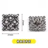 Botones cuadrados estilo Chanel nuevos, cosidos a mano con perlas y pedrería, accesorios para ropa DIY, botones de metal