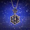 Collar Traje Flor Eterna Nueva Sacudir Tono Lujo Colgante Azul Real Aretes Corindón Rojo Anillo Tesoro Color Esmeralda
