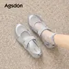 Zapatos Deportivos Mary Jane Plateados Augusden para Mujer 2026 Otoño Nuevos Planos con Velcro Zapatos de Entrenamiento Alemán para Ballet